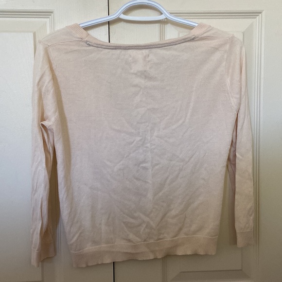 Cream button up cardigan with bows - Picture 3 of 4